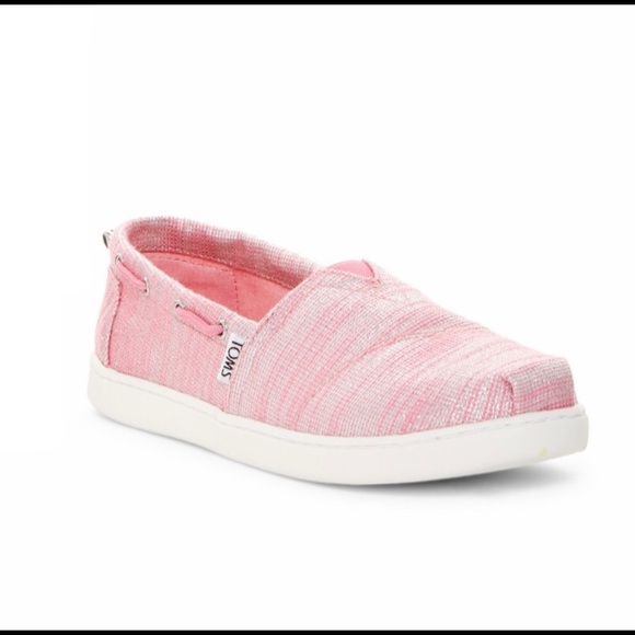🌸NWT🌸Toms Youth sparkly pink boat shoes - Picture 4 of 8